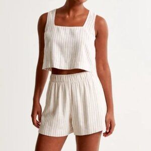 Abercrombie and Fitch Linen Blend Striped Short